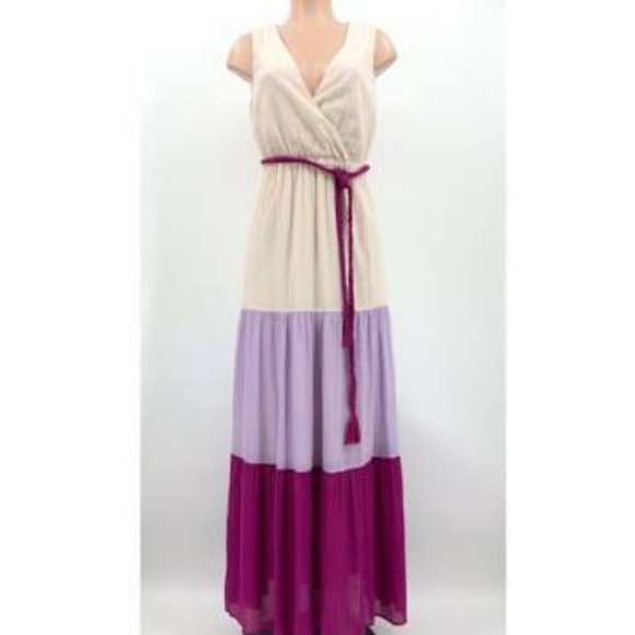Flying Tomato purple color block maxi dress - Picture 1 of 2